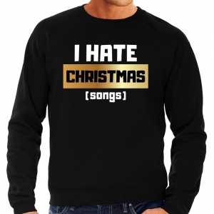 Foute kersttrui i hate christmas songs zwart voor heren