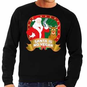 Foute kersttrui zwart santa is no vegan voor heren