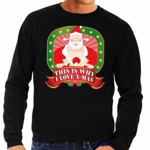 Foute kersttrui zwart this is why i love christmas voor heren
