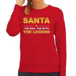 Foute santa kersttrui sweater / outfit / the man / the myth / the legend rood voor dames