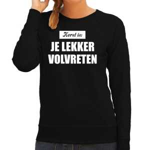 Kerst is: je lekker volvreten foute kersttrui/ kerst outfit zwart voor dames