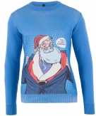 Foute blauwe kersttrui super santa