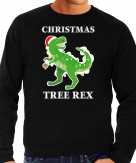 Foute christmas tree rex kersttrui outfit zwart voor heren