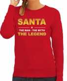 Foute santa kersttrui sweater outfit the man the myth the legend rood voor dames
