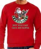 Grote maten foute kersttrui outfit rambo but you can call me santa rood voor heren