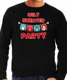 Ugly sweater party foute kersttrui outfit zwart voor heren